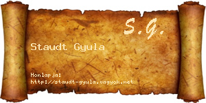 Staudt Gyula névjegykártya